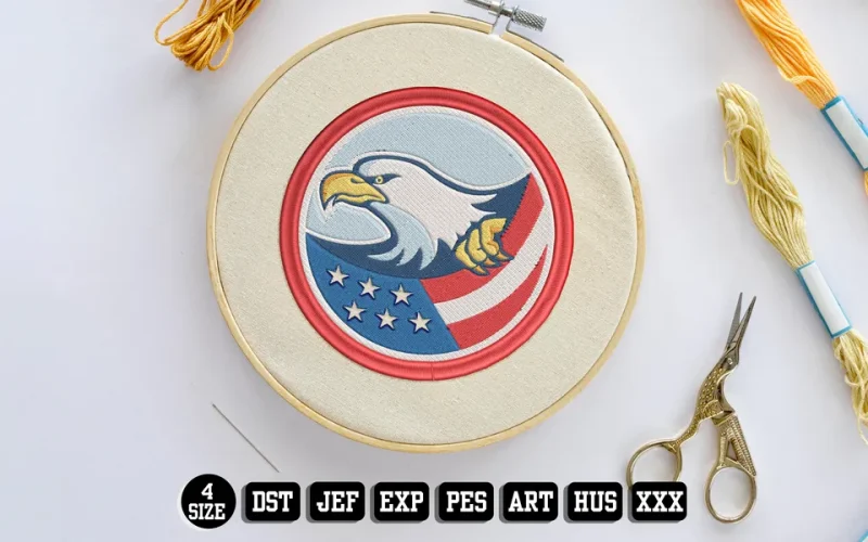 American Eagle DST Embroidery Design by DSTEmbroideryDesign.com