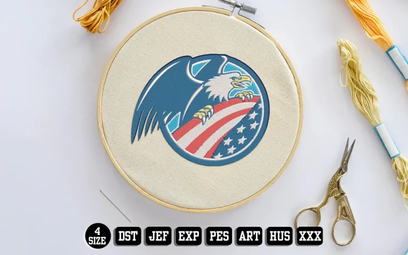 American Eagle DST Embroidery Design by DSTEmbroideryDesign.com