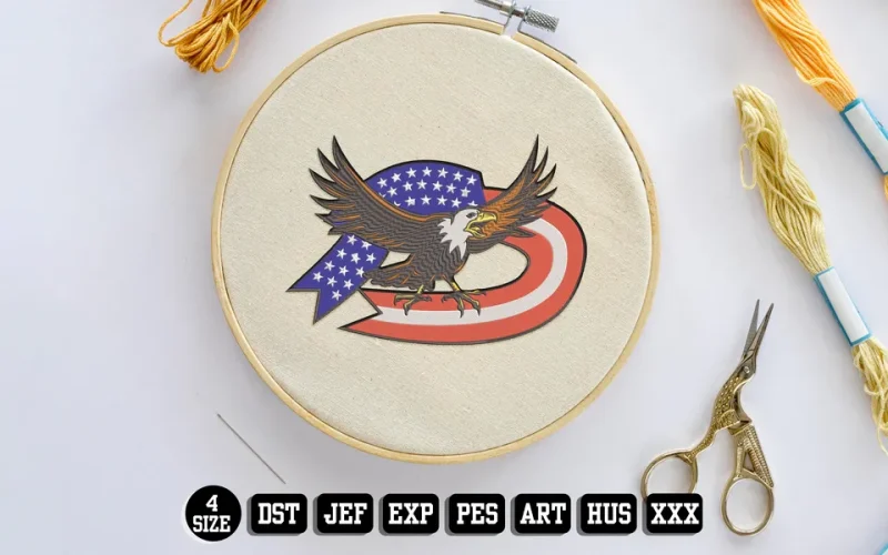 American Eagle DST Embroidery Design by DSTEmbroideryDesign.com