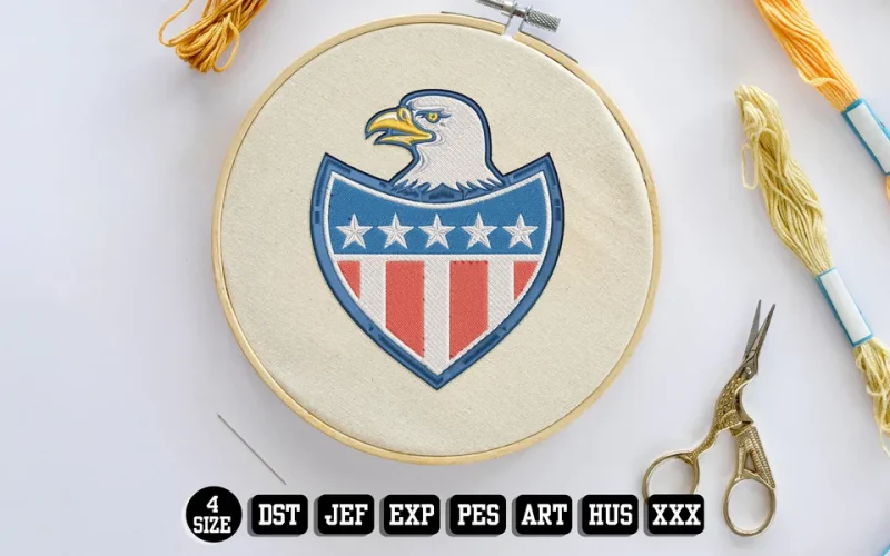 American Eagle DST Embroidery Design by DSTEmbroideryDesign.com