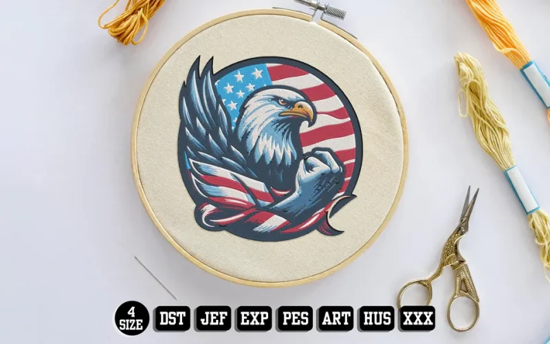 American Eagle DST Embroidery Design by DSTEmbroideryDesign.com