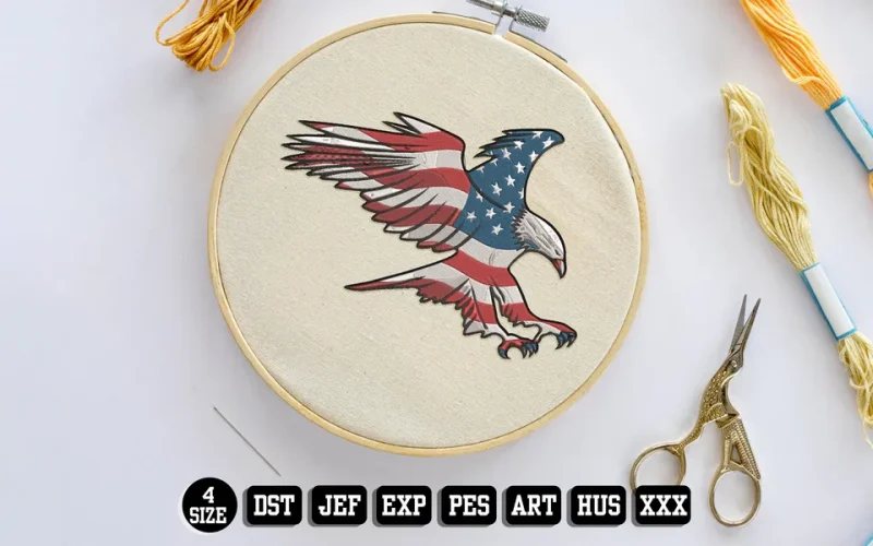 American Eagle DST Embroidery Design by DSTEmbroideryDesign.com