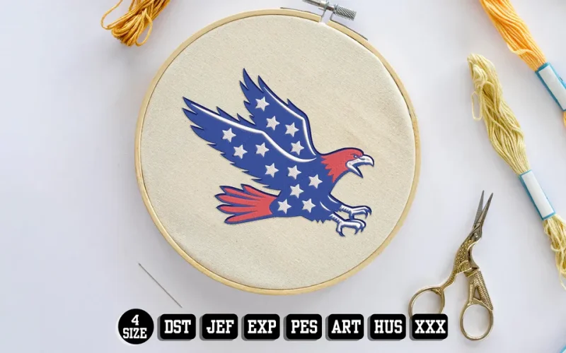 American Eagle DST Embroidery Design by DSTEmbroideryDesign.com