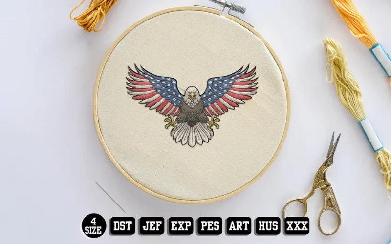 American Eagle DST Embroidery Design by DSTEmbroideryDesign.com