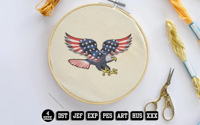 American Eagle DST Embroidery Design by DSTEmbroideryDesign.com