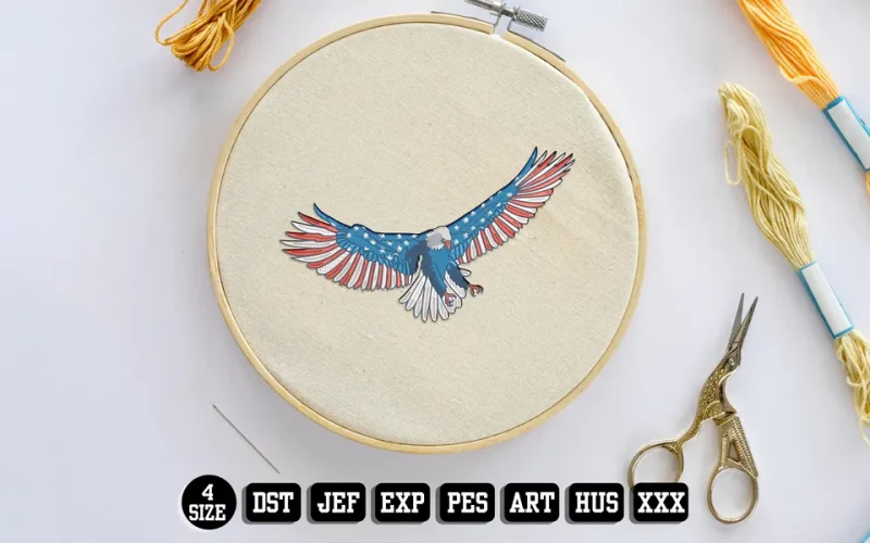 American Eagle DST Embroidery Design by DSTEmbroideryDesign.com