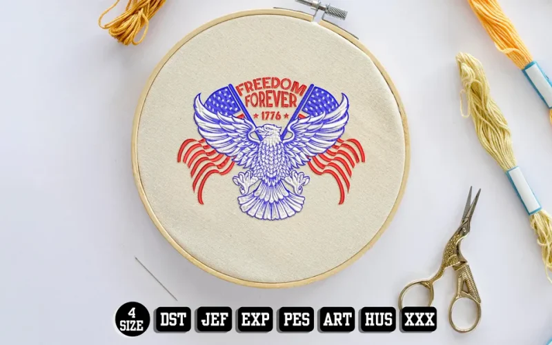 American Eagle DST Embroidery Design by DSTEmbroideryDesign.com