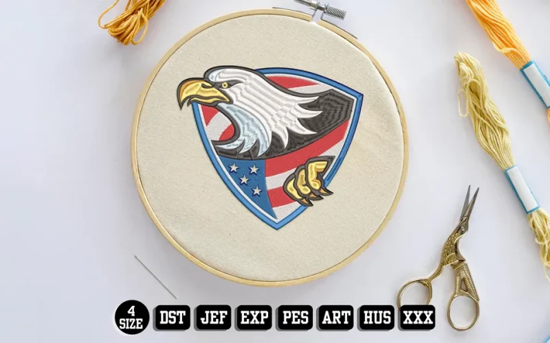 American Eagle DST Embroidery Design by DSTEmbroideryDesign.com