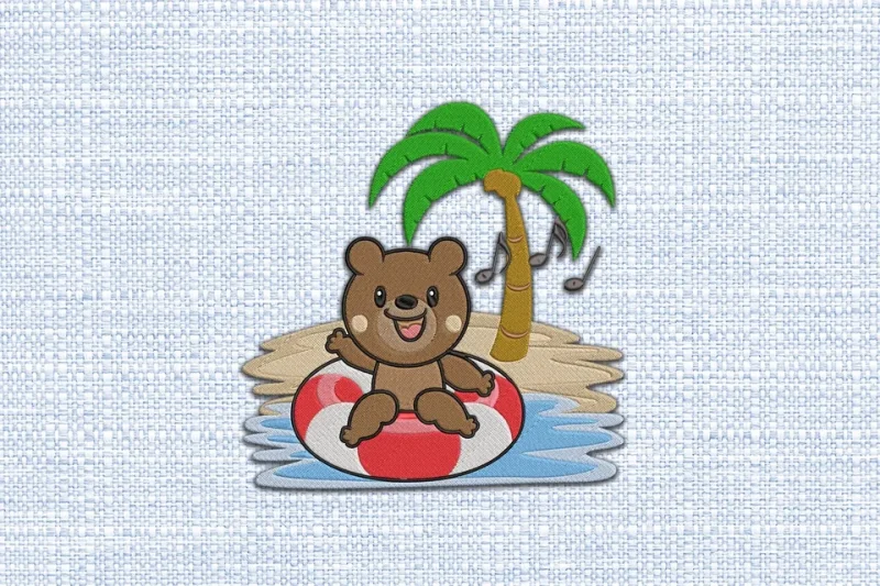 Bear DST Embroidery Design by DSTEmbroideryDesign.com