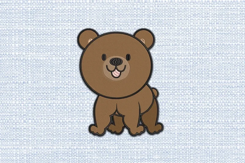 Bear DST Embroidery Design by DSTEmbroideryDesign.com