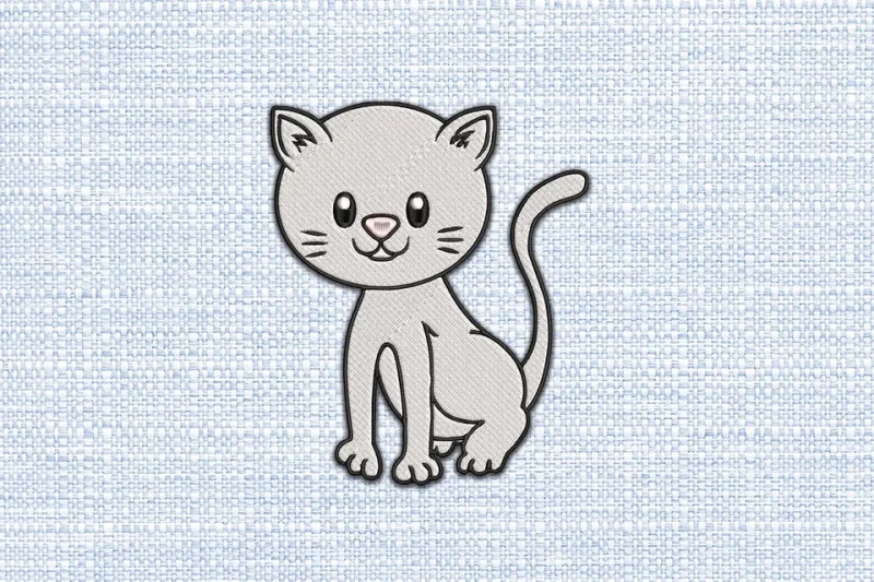 Cat DST Embroidery Design by DSTEmbroideryDesign.com