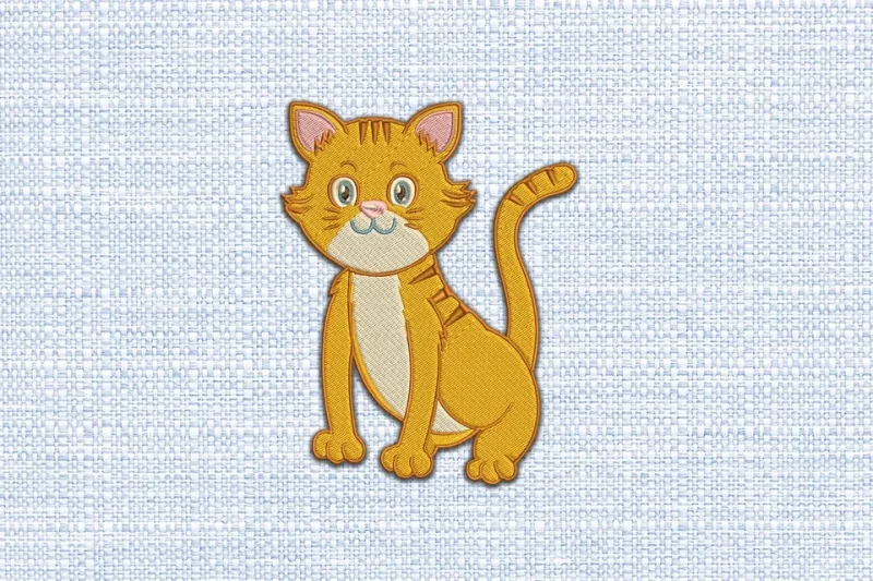 Cat DST Embroidery Design by DSTEmbroideryDesign.com