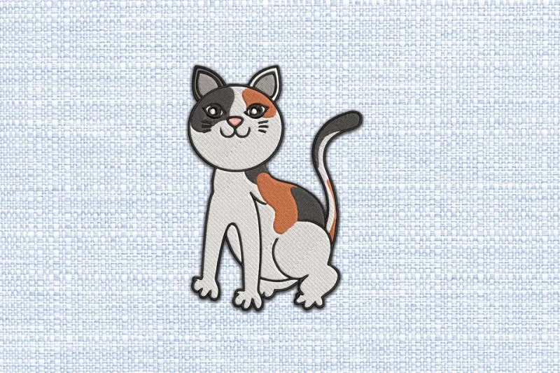 Cat DST Embroidery Design by DSTEmbroideryDesign.com