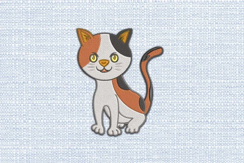 Cat DST Embroidery Design by DSTEmbroideryDesign.com