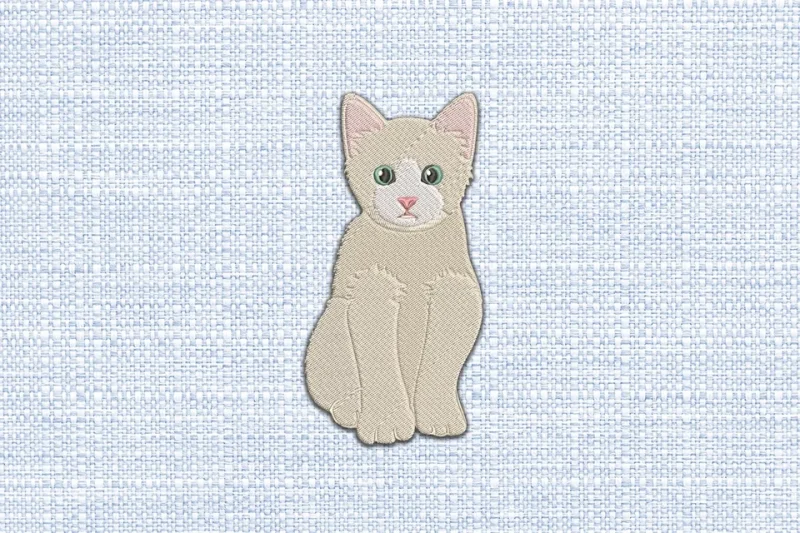 Cat DST Embroidery Design by DSTEmbroideryDesign.com