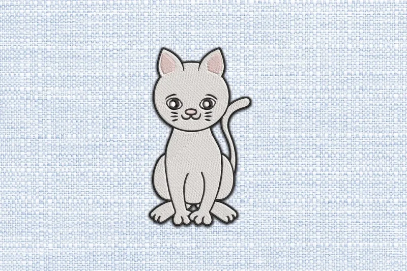 Cat DST Embroidery Design by DSTEmbroideryDesign.com