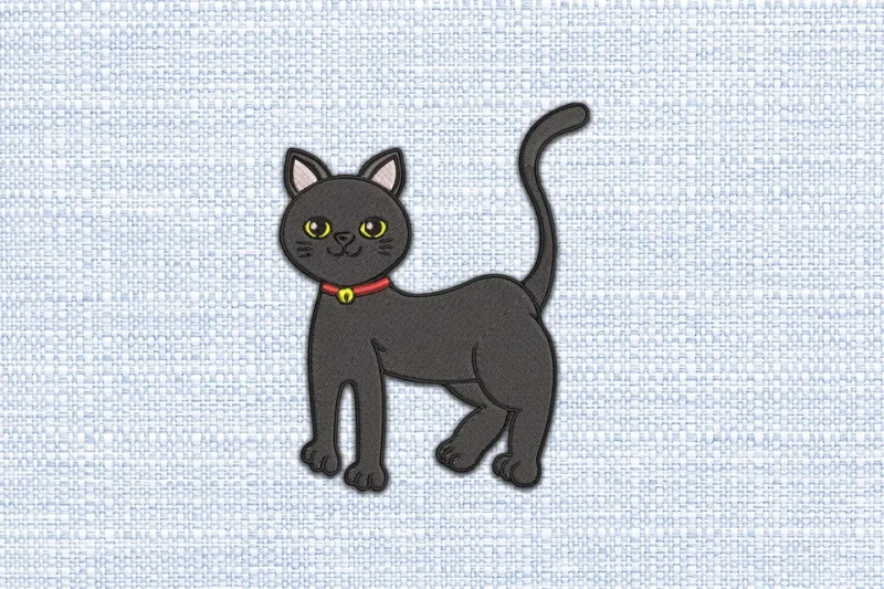 Cat DST Embroidery Design by DSTEmbroideryDesign.com