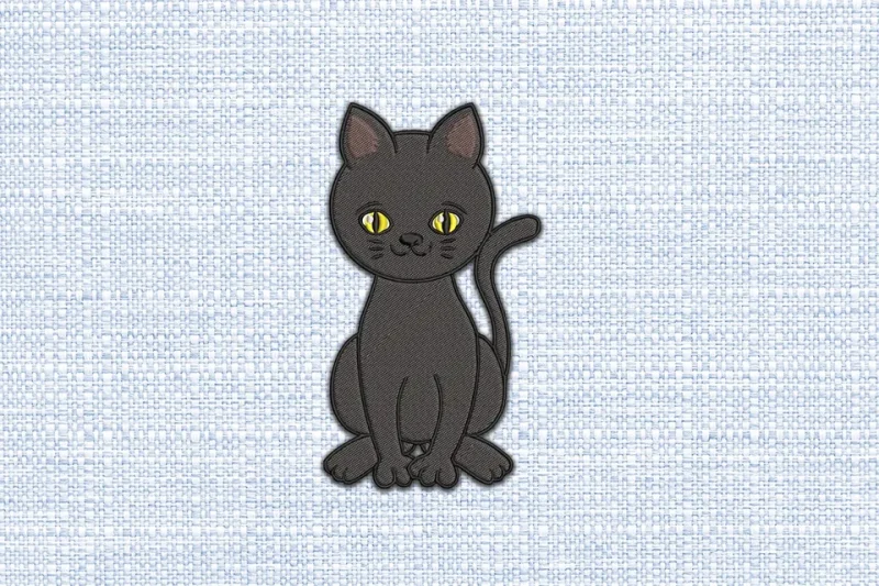 Cat DST Embroidery Design by DSTEmbroideryDesign.com