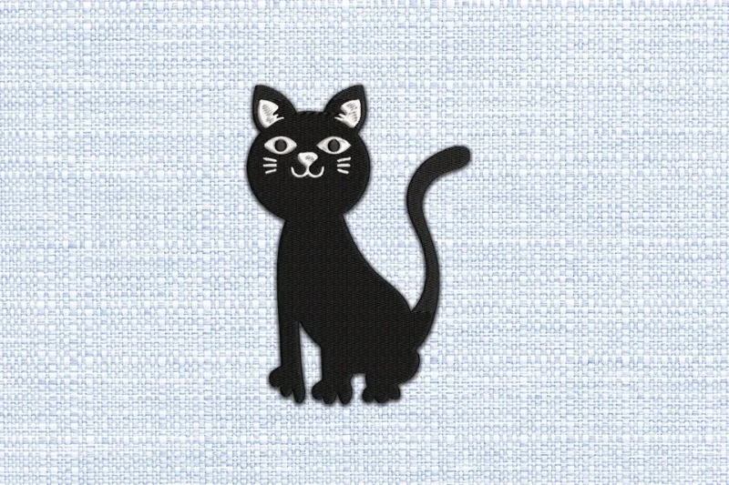 Cat DST Embroidery Design by DSTEmbroideryDesign.com