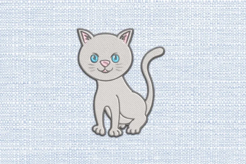 Cat DST Embroidery Design by DSTEmbroideryDesign.com