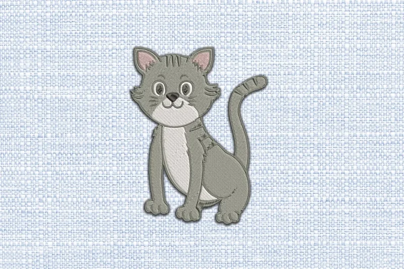 Cat DST Embroidery Design by DSTEmbroideryDesign.com