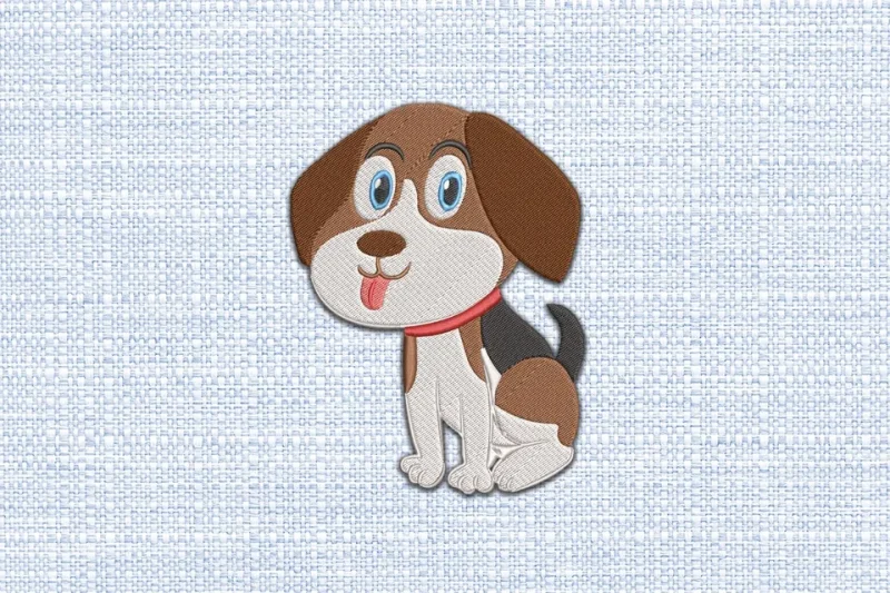 Dog DST Embroidery Design by DSTEmbroideryDesign.com