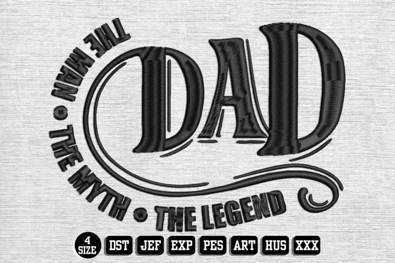 Fathers Day DST Embroidery Design by DSTEmbroideryDesign.com