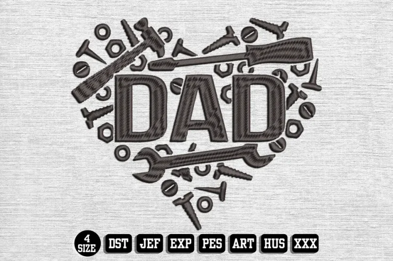 Fathers Day DST Embroidery Design by DSTEmbroideryDesign.com