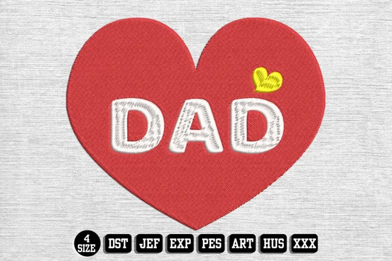 Fathers Day DST Embroidery Design by DSTEmbroideryDesign.com