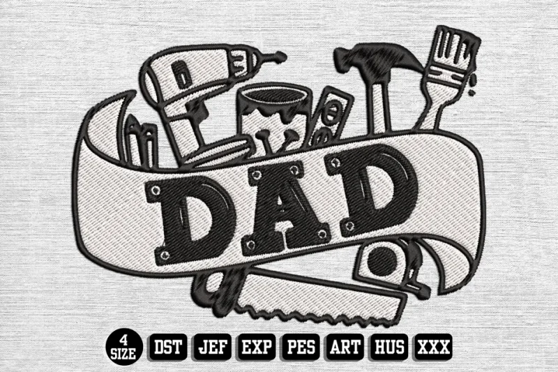 Fathers Day DST Embroidery Design by DSTEmbroideryDesign.com