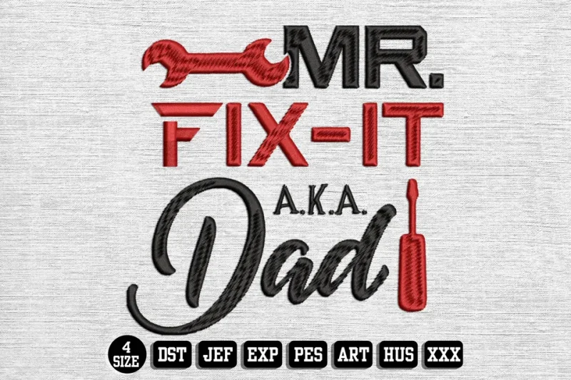 Fathers Day DST Embroidery Design by DSTEmbroideryDesign.com