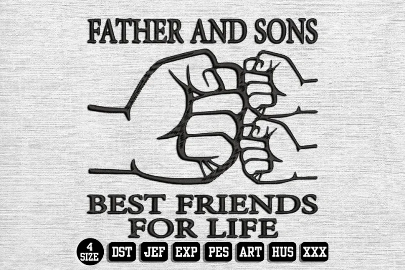 Fathers Day DST Embroidery Design by DSTEmbroideryDesign.com