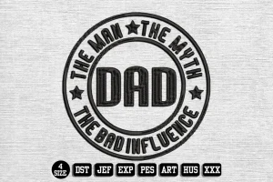 Fathers Day DST Embroidery Design by DSTEmbroideryDesign.com