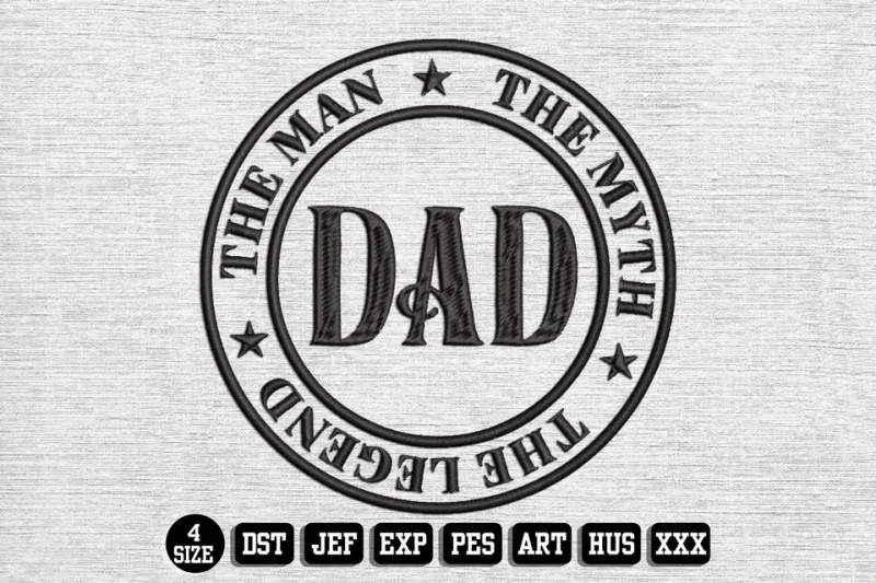 Fathers Day DST Embroidery Design by DSTEmbroideryDesign.com