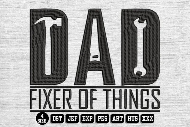 Fathers Day DST Embroidery Design by DSTEmbroideryDesign.com