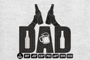 Fathers Day DST Embroidery Design by DSTEmbroideryDesign.com