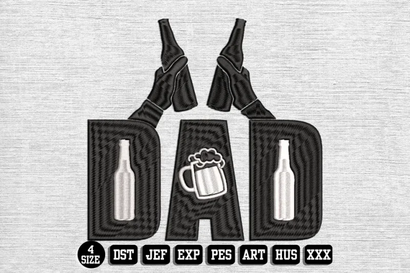 Fathers Day DST Embroidery Design by DSTEmbroideryDesign.com