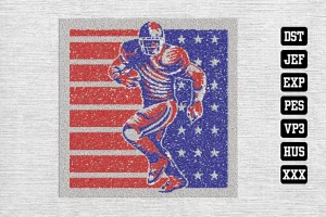 Football Player Decoration design Football DST Embroidery Designs
