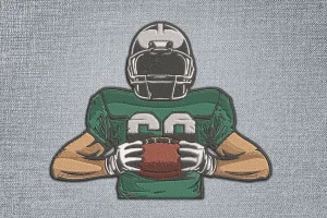 US Football Player Embroidery Football DST Embroidery Designs