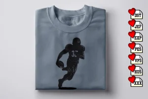 Football Payer Running Football DST Embroidery Designs