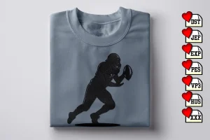 Football Payer Running Football DST Embroidery Designs
