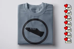Football Shoe Icon Football DST Embroidery Designs