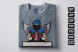 American Football Payer Football DST Embroidery Designs