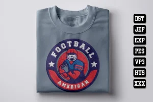 American Football Logo Football DST Embroidery Designs