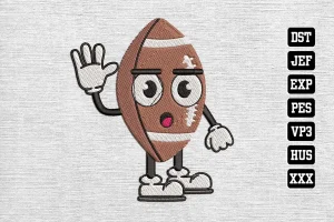 Cute Football Football DST Embroidery Designs