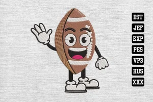 Cute Football Football DST Embroidery Designs