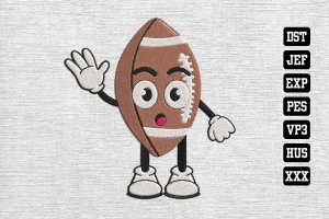 Cute Football Football DST Embroidery Designs