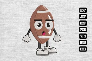 Cute Football Football DST Embroidery Designs