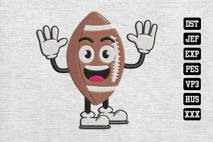 Cute Football Football DST Embroidery Designs