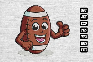 Cute Football Football DST Embroidery Designs